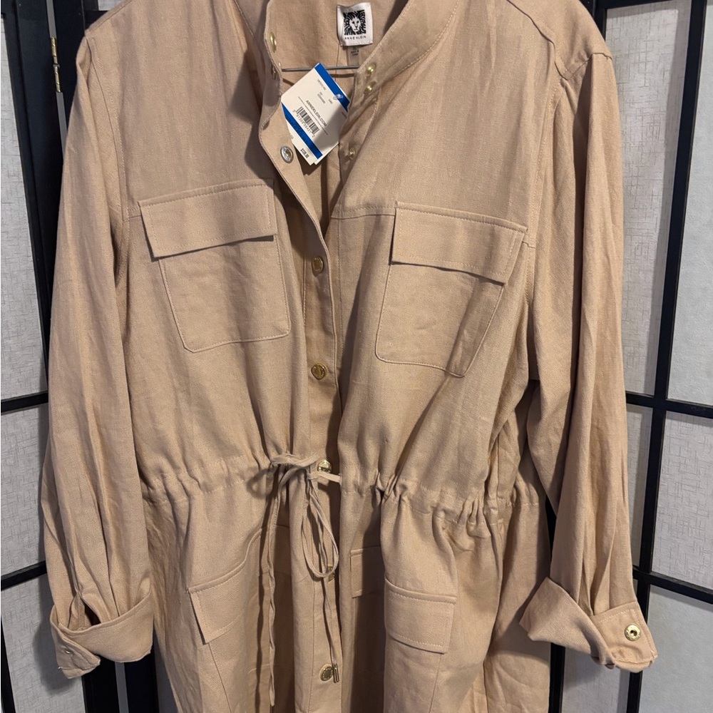 Anne Klein Linen Sand Utility Blazer